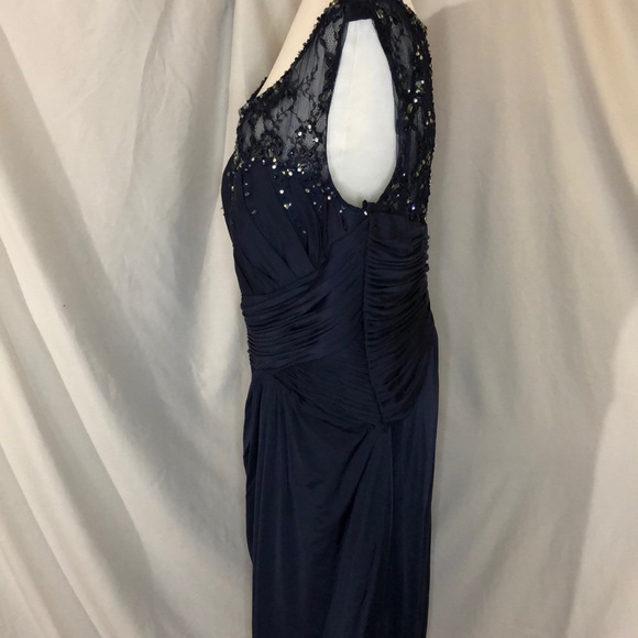 Navy Blue Kathy Ireland Mother of the Bride Dress - Picture 7 of 16
